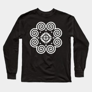 Hmong Elephant And House Paj Ntaub Long Sleeve T-Shirt